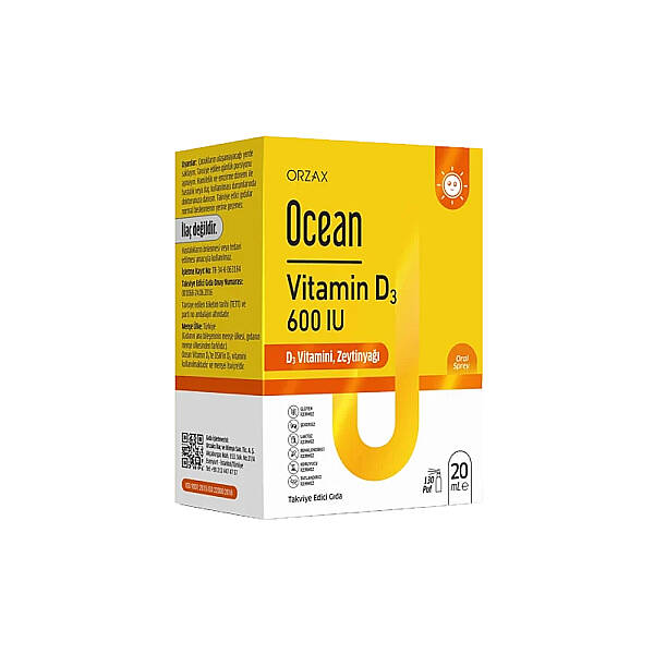 Ocean Vitamin D3 600IU Oral Spray Takviye Edici Gıda 20 ml - 1