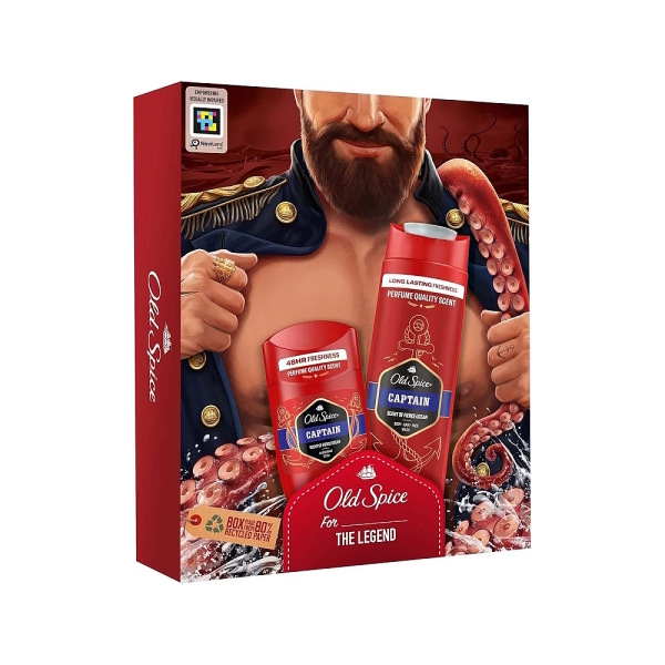 Old Spice The Legend Captain Deo Stick 50ml & Duş Jeli 250 ml Set - 1
