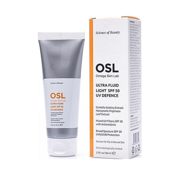 Omega Skin Lab Ultra Fluid Light SPF50 UV Defence Yağlı Ciltler İçin Güneş Koruyucu Krem 50 ml - 1