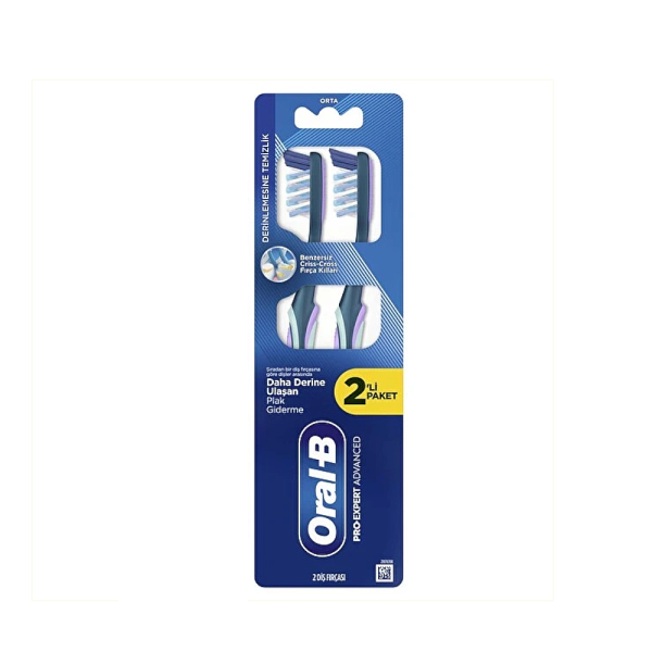 Oral-B Pro Expert Advanced Derinlemesine Temizlik 2'li Paket Orta Sertlik Diş Fırçası - 1