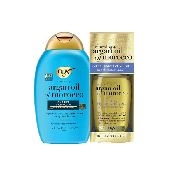 Organix Argan Oil of Morocco Şampuan 385 ml+Argan Saç Bakım Yağı 100 ml Set - 1