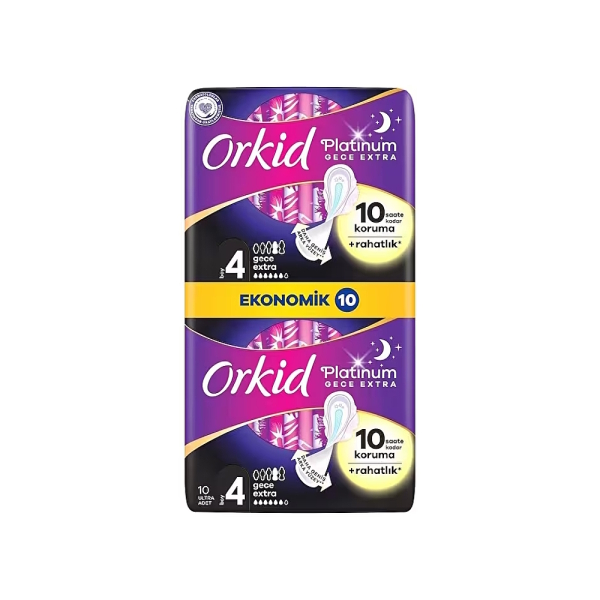 Orkid Platinum Gece Ekstra 10 Adet Hijyenik Ped Boy 4 - 1