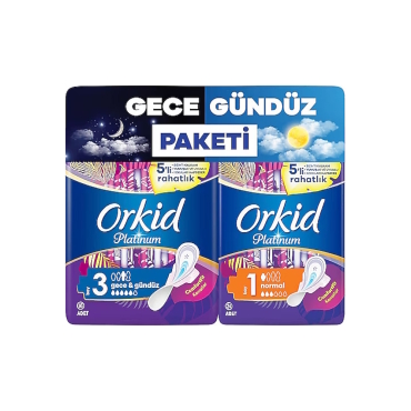 Orkid Platinum Gece Gündüz Ekonomik Paketi Hijyenik Ped 40 Adet - Orkid
