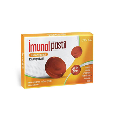 Orzax İmunol Pastil Portakal Aromalı 12 Yumuşak Pastil - Orzax