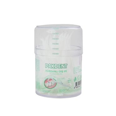 Pakdent Kürdanlı Diş İpi 50 Adet Silindir Kutu - Pakdent