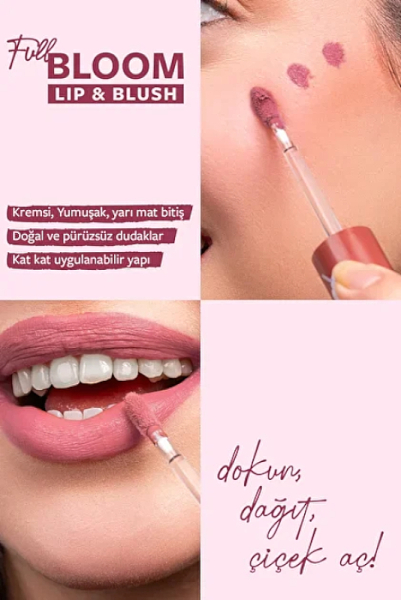 Pastel Full Bloom Lip & Blush 76 Flora 4.8 ml Dudak ve Yanak Renklendirici - 2