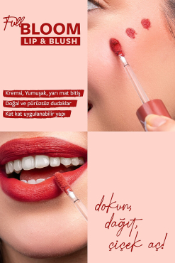 Pastel Full Bloom Lip & Blush 80 Blossom 4.8 ml Dudak ve Yanak Renklendirici - Pastel (1)