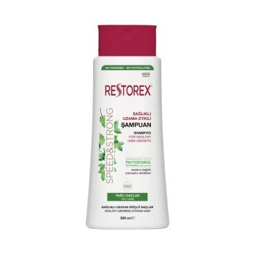 Restorex Speed and Strong Sağlıklı Uzama Etkili Şampuan 500ml Yağlı Saçlar - Restorex