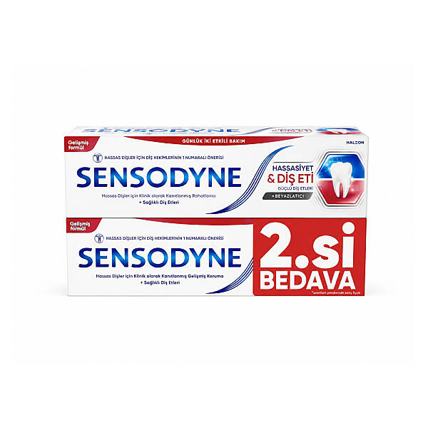 Sensodyne Hassasiyet & Diş Eti + Beyazlatıcı 2x75ml - 1