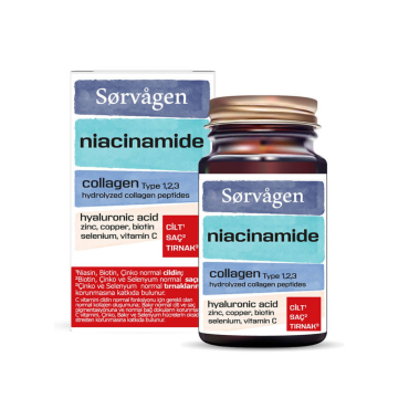Sorvagen Niacinamide Collagen Hyaluronic Acid Takviye Edici Gıda 60 Tablet - Sorvagen