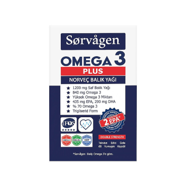 Sorvagen Omega 3 Plus Norveç Balık Yağı Takviye Edici Gıda 60 Yumuşak Kapsül - Sorvagen