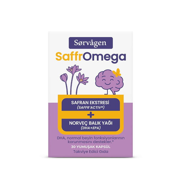 Sorvagen SaffrOmega Safran Ekstresi ve Norveç Balık Yağı Takviye Edici Gıda 30 Yumuşak Kapsül - 1