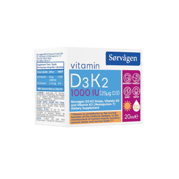 Sorvagen Vitamin D3k2 1000 IU Damla Takviye Edici Gıda 20 ml - Sorvagen