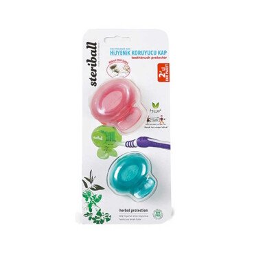 Steriball Hijyenik Koruyucu Kap 2 li Eko Paket Kırmızı Turkuaz - Steriball