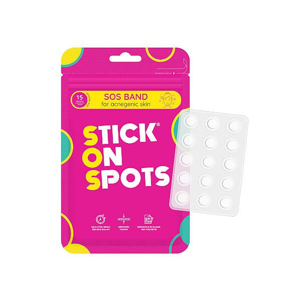 Stick On Spots SOS Band for Acnegenic Skin Akneli Ciltler İçin Sivilce Bandı 15 Adet - 1