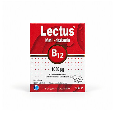 Lectus B12 Metilkobalamin 1000mg Dilaltı Sprey Takviye Edici Gıda 20 ml - Tabilaç