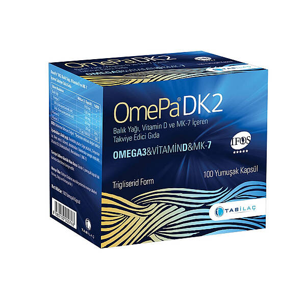Omepa DK2 Omega 3 - Vitamin D - Menaq7 Takviye Edici Gıda 100 Yumuşak Kapsül - 1