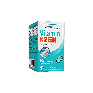 TabVitamins Vitamin K2 MK-7 100mcg Takviye Edici Gıda 60 Kapsül - Tabilaç
