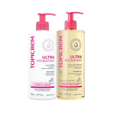 Topicrem Ultra Hydratant Body Milk 500ml + Ultra Hydratant Shower Oil 500ml Kofre - Topicrem