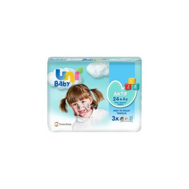 Uni Baby Aktif Islak Mendil 24+ Ay 3x52 Adet - Uni Baby