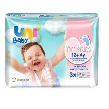 Uni Baby İlk Adım Islak Mendil 12+ Ay 3x52 Adet - Uni Baby