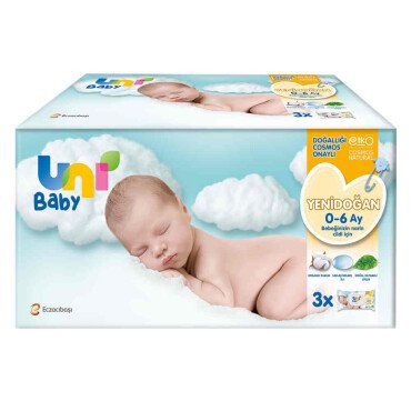 Uni Baby Yenidoğan Islak Mendil 0-6 Ay 3x40 Adet - Uni Baby