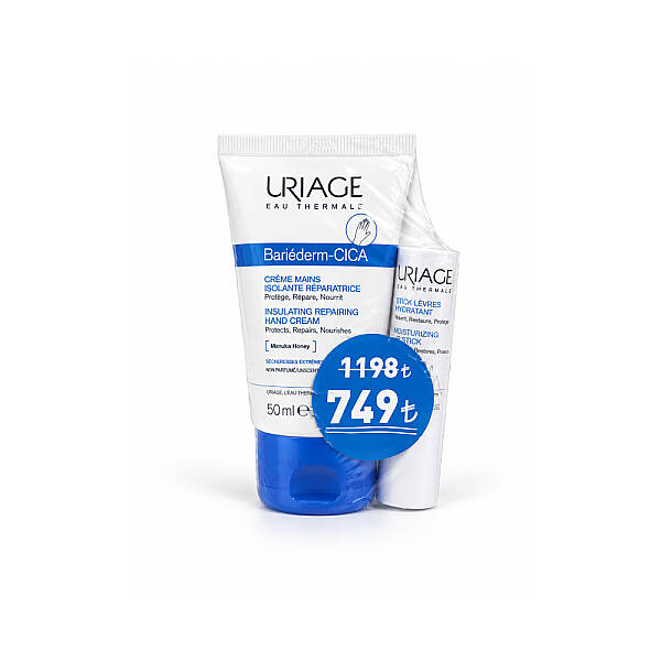 Uriage Bariederm El Kremi 50 ml + Dudak Koruyucu Stick 4g Hediye - 1