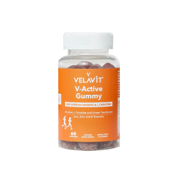 Velavit V-Active Gummy - L-Karnitin, B Vitaminleri İçeren Takviye Edici Gıda 60 Kapsül - Velavit