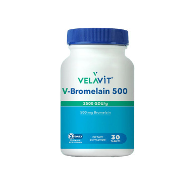 Velavit V-Bromelain 500 - Bromelain İçeren Takviye Edici Gıda 30 Tablet - Velavit