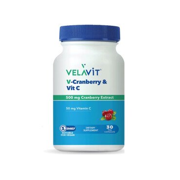 Velavit V-Cranberry & Vit C Takviye Edici Gıda 30 Kapsül - Velavit