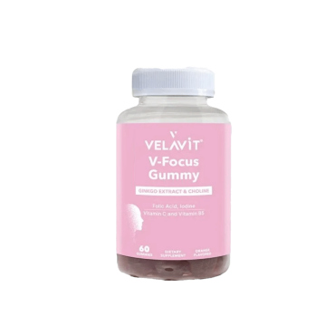 Velavit V-Focus Gummy - Kolin, Vitamin B5, İyot ve Folik Asit İçeren Takviye Edici Gıda 60 Kapsül - Velavit