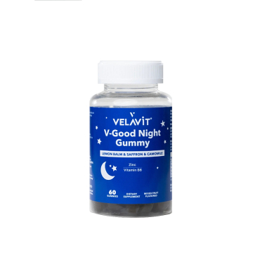 Velavit V-Good Night Gummy - Melisa, Çinko ve Vitamin B6 İçeren Takviye Edici Gıda 60  Kapsül - Velavit