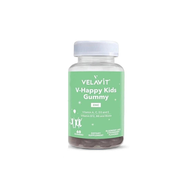 Velavit V-Happy Kids Gummy - Çinko ve Multivitamin İçeren Takviye Edici Gıda 60 Kapsül - 1