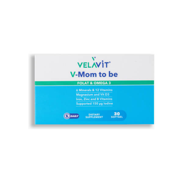 Velavit V-Mom To Be - Folat & Omega 3 Takviye Edici Gıda 30 Yumuşak Kapsül - 1