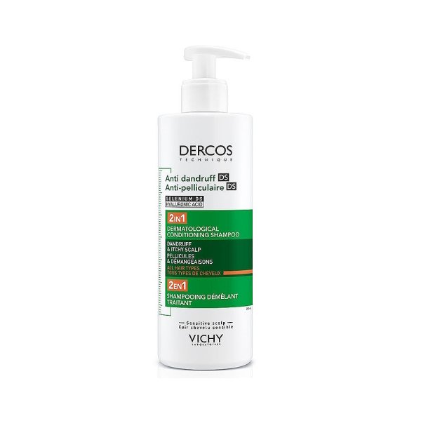 Vichy Dercos 2'si 1 Arada Kepek Karşıtı ve Nemlendirici Şampuan 390 ml - 1