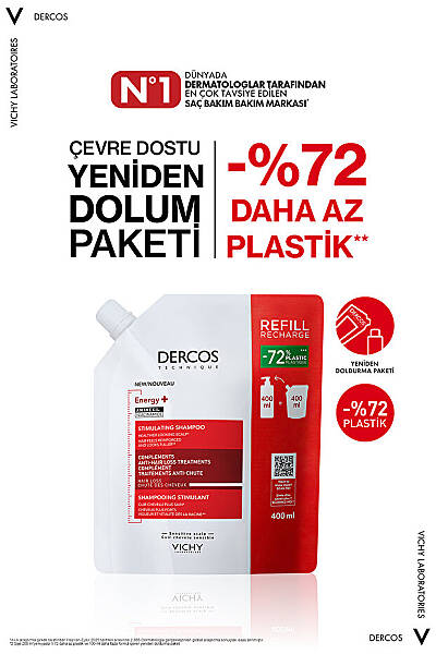 Vichy Dercos Saç Dökülmesine Karşı Tamamlayıcı Şampuan Refill 400 ml - 9