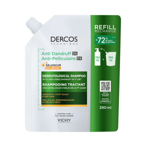 Vichy Dercos Kuru Saçlar İçin Kepek Karşıtı Refill Şampuan 390 ml - 1