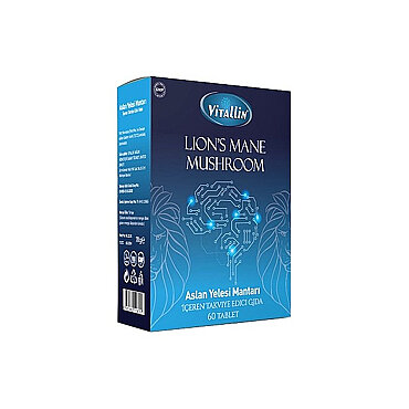 Vitallin Lion's Mane Mushroom Aslan Yelesi Mantarı İçeren Takviye Edici Gıda 60 Tablet - Vitallin