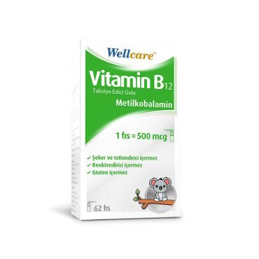 Wellcare Vitamin B12 Metilkobalamin 500mcg 62 Fıs - Wellcare