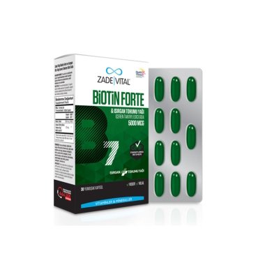 Zade Vital Biotin Forte 5000mcg 30 Kapsül - Zade Vital