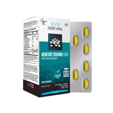 Zade Vital Kenevir Tohumu Yağı 30 Kapsül - Zade Vital