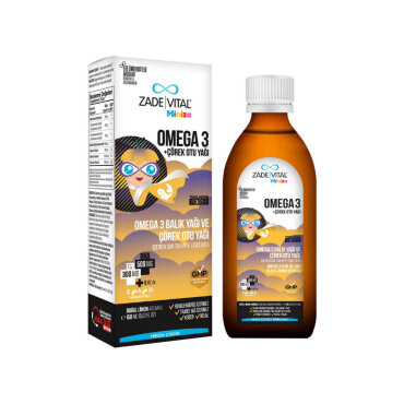 Zade Vital Miniza Omega 3 ve Çörek Otu Yağı Limon Aromalı 150ml - Zade Vital