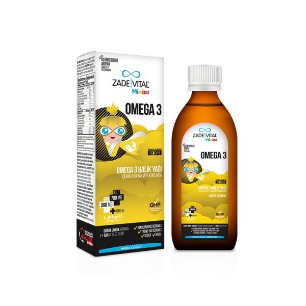 Zade Vital Miniza Omega3 Doğal Limon Aromalı 150 ml - 1