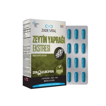 Zade Vital Olive Leaf Extract Zeytin Yaprağı Ekstresi 60 Bitkisel Sert Kapsül - Zade Vital