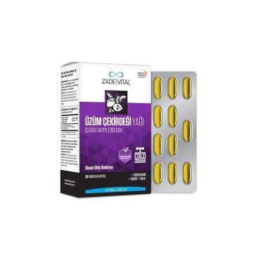 Zade Vital Üzüm Çekirdeği Yağı 500mg 30 Kapsül - Zade Vital